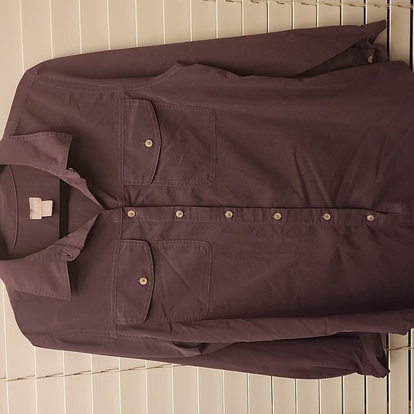 Chico’s, Long Sleeves, Collared, Chest Pockets, Button Down Top, Plum, 2 - Picture 1 of 8